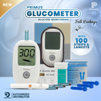 Primus Glucometer (Glucose Monitoring) with 100 strips and 100 lancets